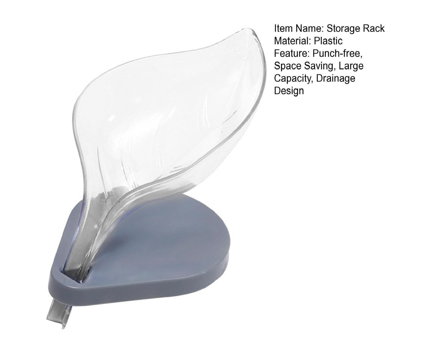 Soap Holder Drainage Design Leaf Shape Solid Color Punch-free Great Stickiness Storage Soaps Sturdy Structure with Sucker Soap Plate Bathroom Stufflear