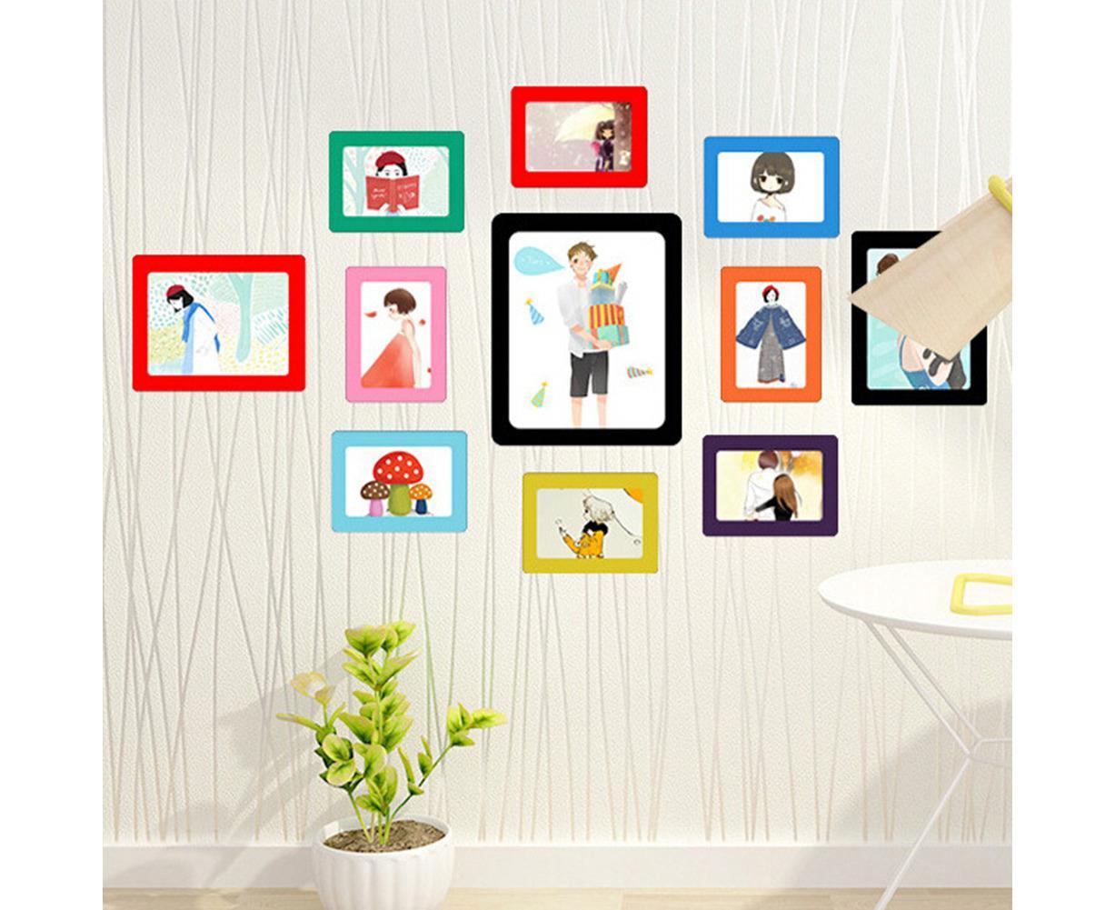 Wall Mounted 5 Inch Photo Frame grip Picture Holder Living Room Art Decor-White