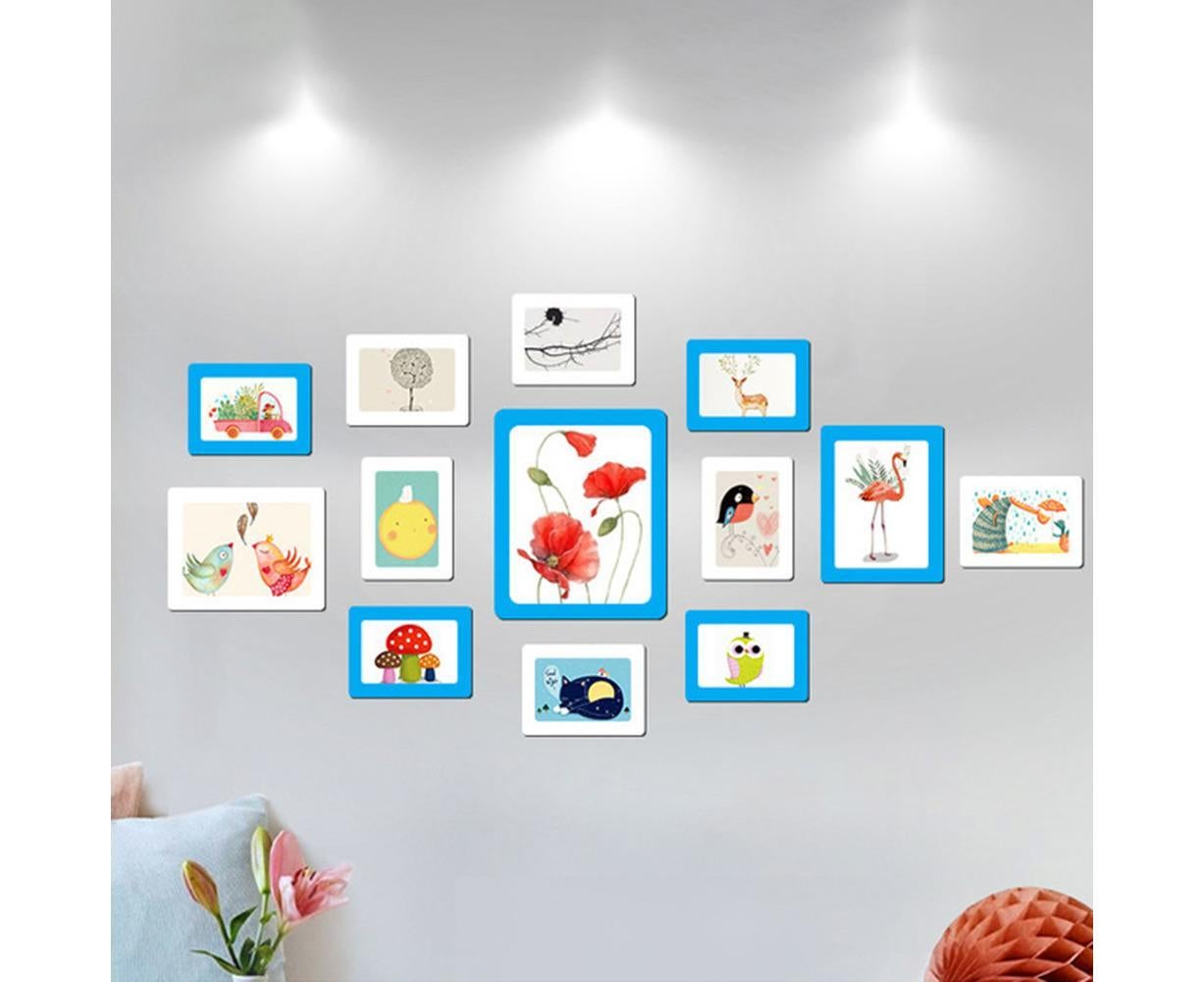 Wall Mounted 5 Inch Photo Frame grip Picture Holder Living Room Art Decor-White