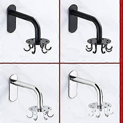 Kitchen Utensil Holder 360 Rotating Storage Hook, 8 Under Cabinet Hooks Kitchen Utensil