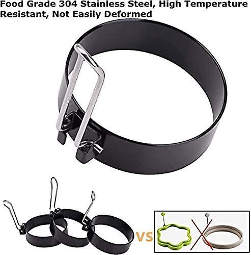 Stainless Steel Egg Rings, Omelette Mold, Non-Stick Egg Rings with Folding Handles, Round Egg Rings