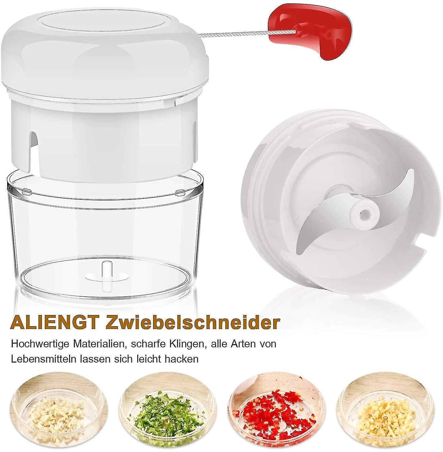 Vegetable Chopper, Mini Onion Chopper, Multi Chopper, Manual Small Onion Chopper, 170ml, White