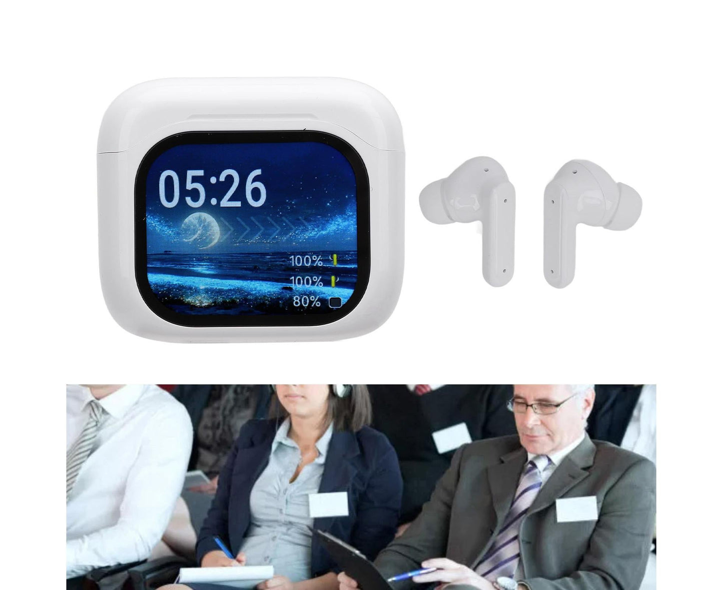 137 Languages Translator Earphones Bluetooth 5.4 ANC Noise Reduction with Charging Case IPX5 Water Resistant Multifunctional