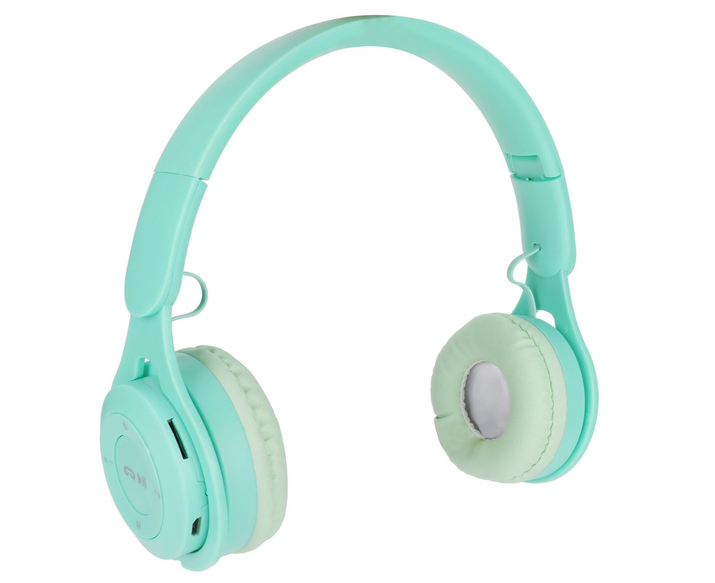 Y08 babies Headphone Macaron Stylish Stereo Sound Foldable Plug in Card Bluetooth Over Ear Headphones Green
