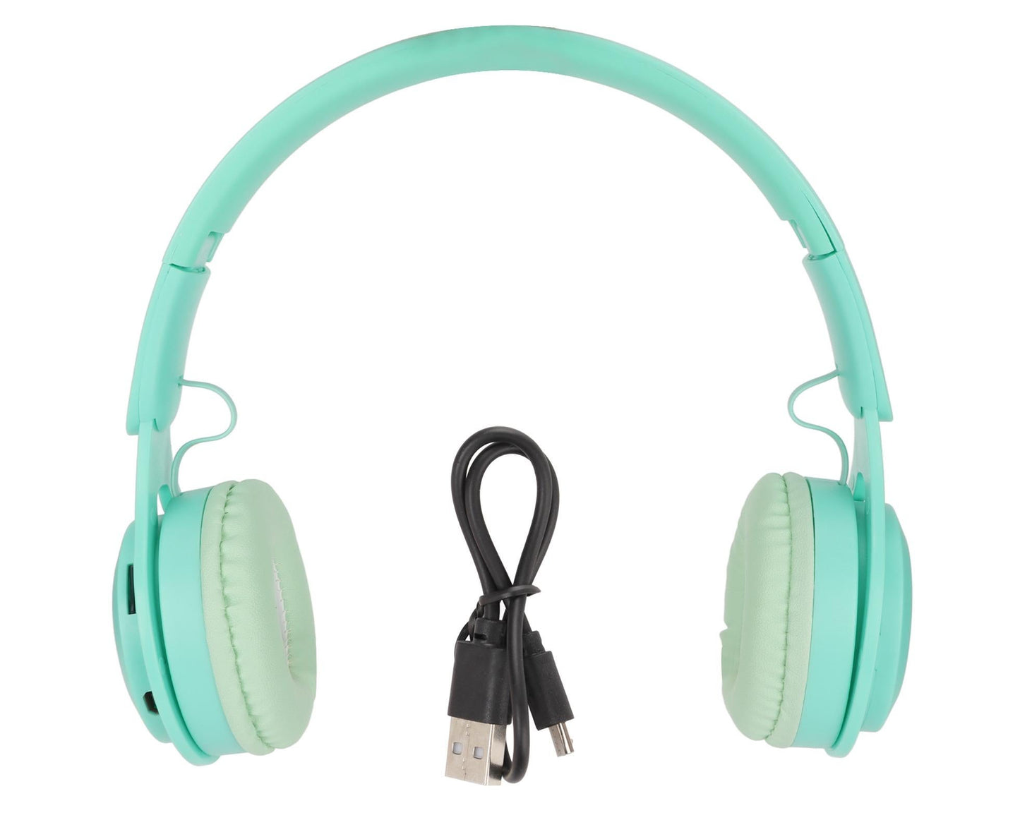 Y08 babies Headphone Macaron Stylish Stereo Sound Foldable Plug in Card Bluetooth Over Ear Headphones Green
