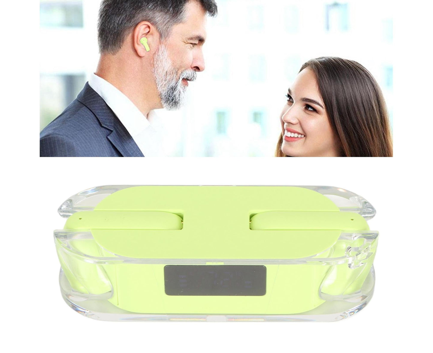 Translator Earbuds Bluetooth 5.3 144 Languages Real Time Translation Earphones with Digital Power Display for Music Call Green