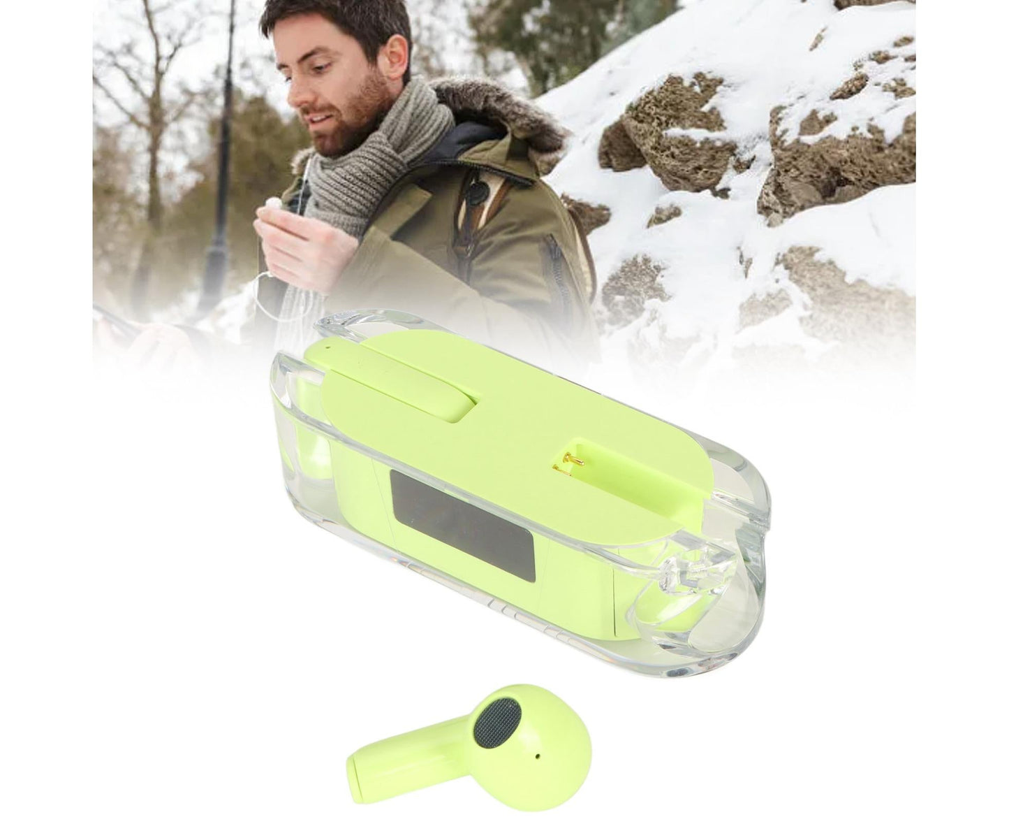 Translator Earbuds Bluetooth 5.3 144 Languages Real Time Translation Earphones with Digital Power Display for Music Call Green