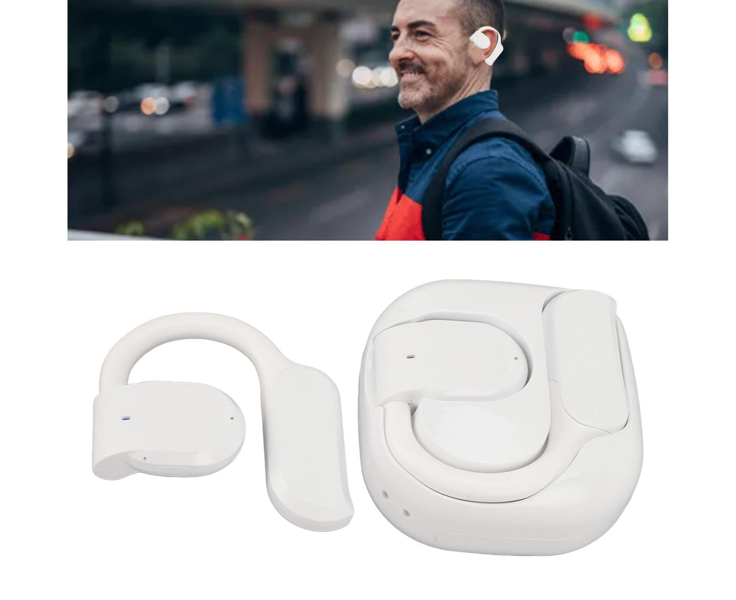Language Translator Earbuds 144 3 Translation Modes Real Time Headphones for Android IOS White