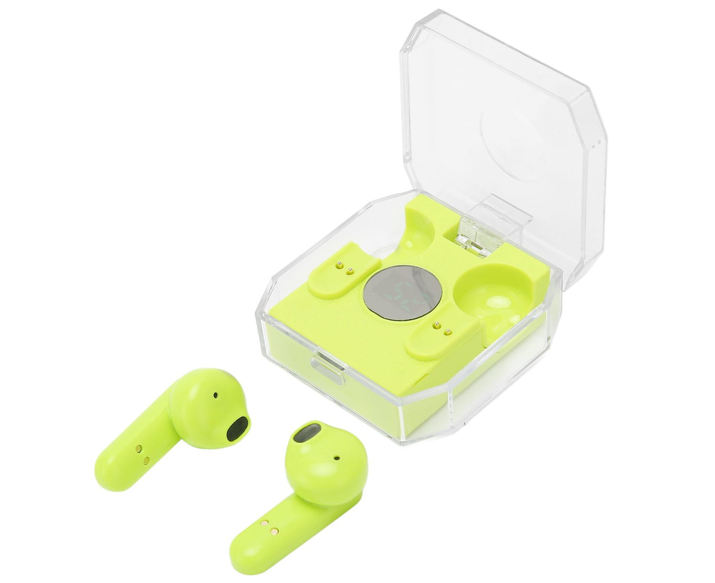 Smart Voice Translator Earbuds Support 144 Languages Online Translation Power Display Translating Headset for Traveling Green