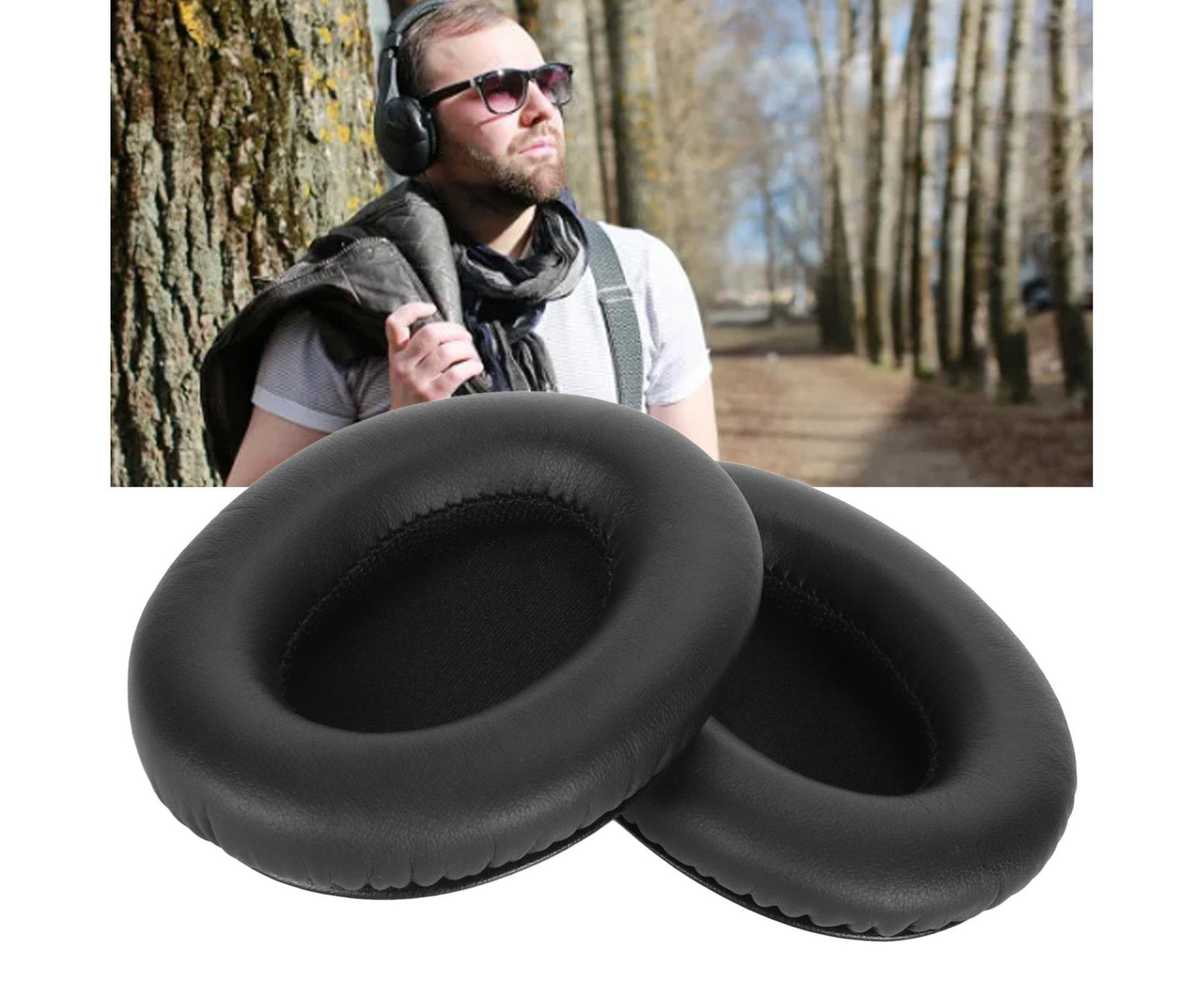 Replacement Ear Pads Professional Protein Leather High Elasticity Comfortable Headphone Cushions for Mpow 059