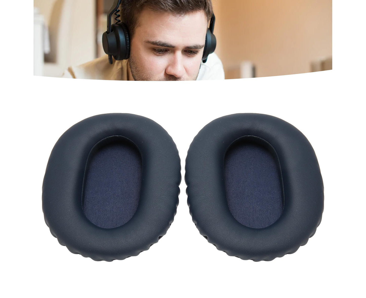 2pcs Ear Cushions Replacement Soft Protein Leather Noise Isolation Foam Thickened Pads for WH CH710N CH720N XB900N Blue