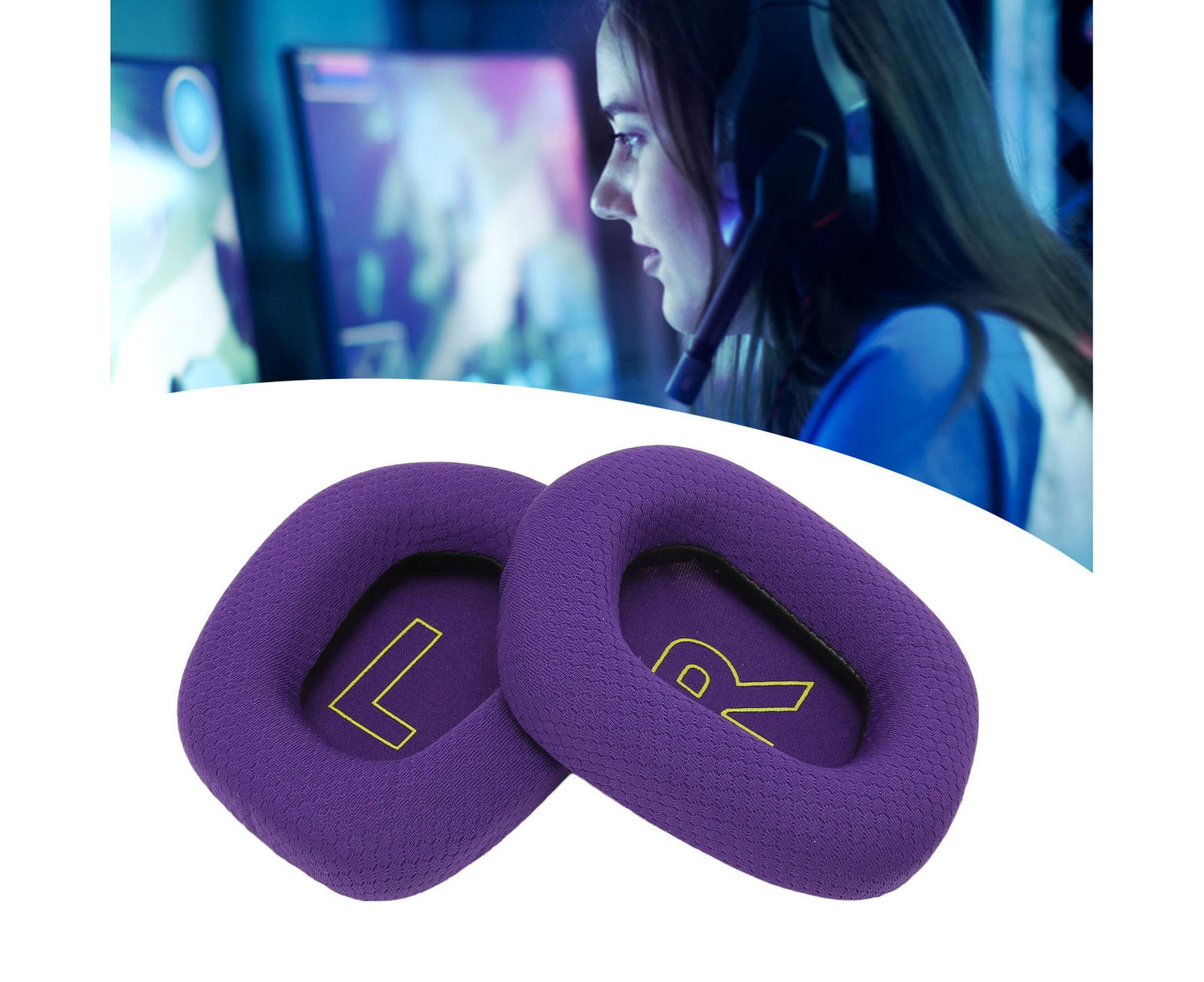 Earpads Cushions Breathable Comfortable Elastic Replacement Ear Pads for Logitech G733 Headphones Purple