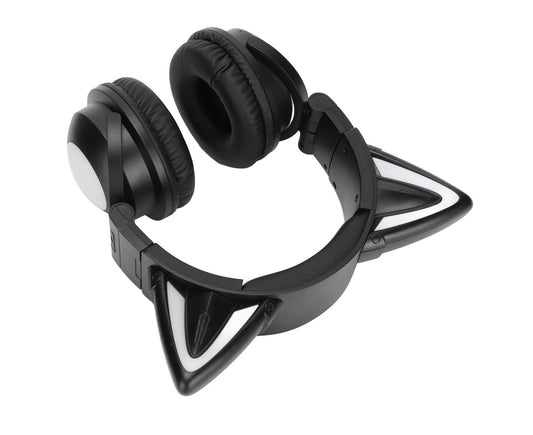 Cat Ear Bluetooth Headset Stereo Headset with Microphone LED Cute Cat Headset for Girls babies