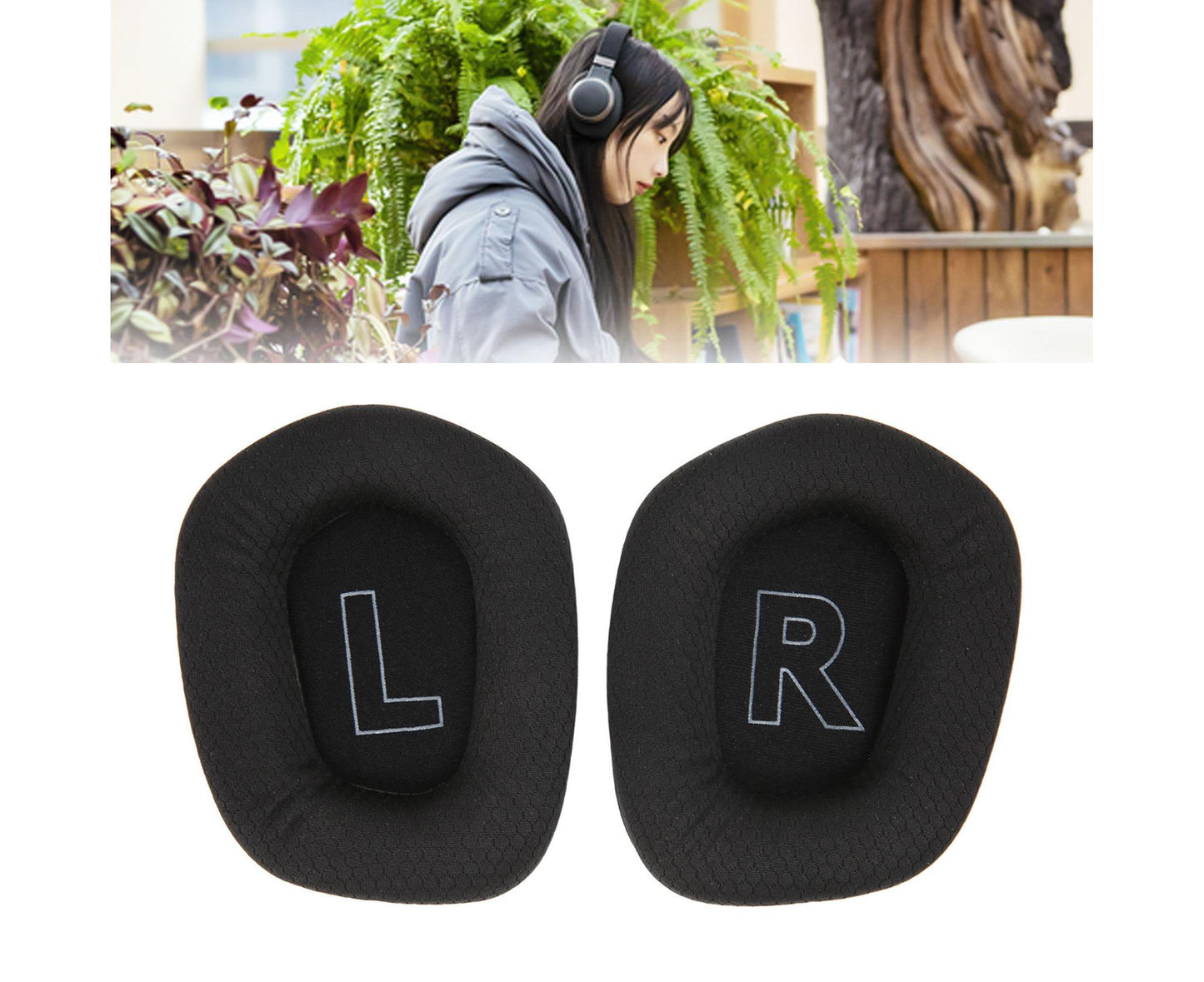 Earpads Cushions Breathable Comfortable Elastic Replacement Ear Pads for Logitech G733 Headphones Black