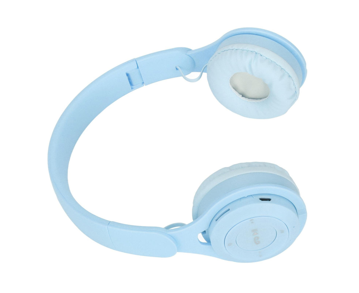 Y08 babies Headphone Macaron Stylish Stereo Sound Foldable Plug in Card Bluetooth Over Ear Headphones Blue