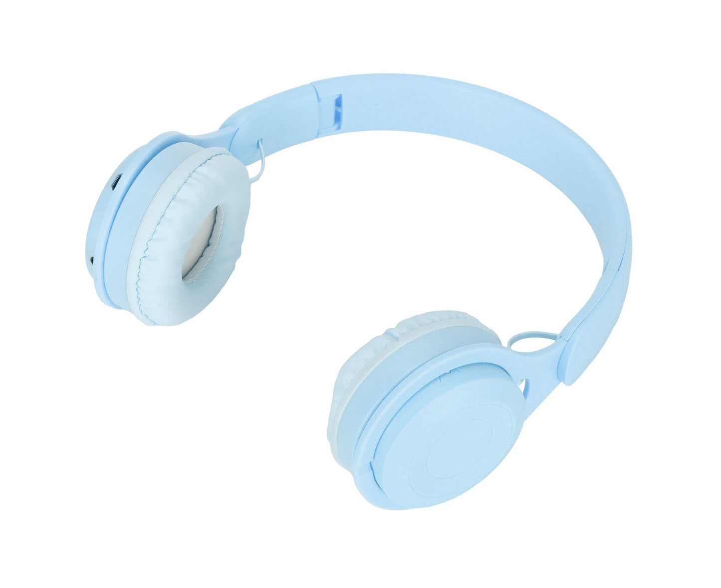 Y08 babies Headphone Macaron Stylish Stereo Sound Foldable Plug in Card Bluetooth Over Ear Headphones Blue