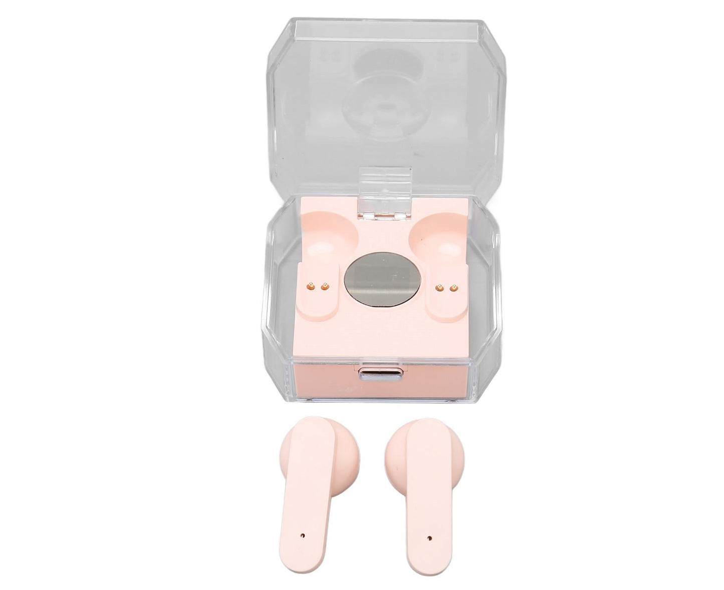 Smart Voice Translator Earbuds Support 144 Languages Online Translation Power Display Translating Headset for Traveling Pink