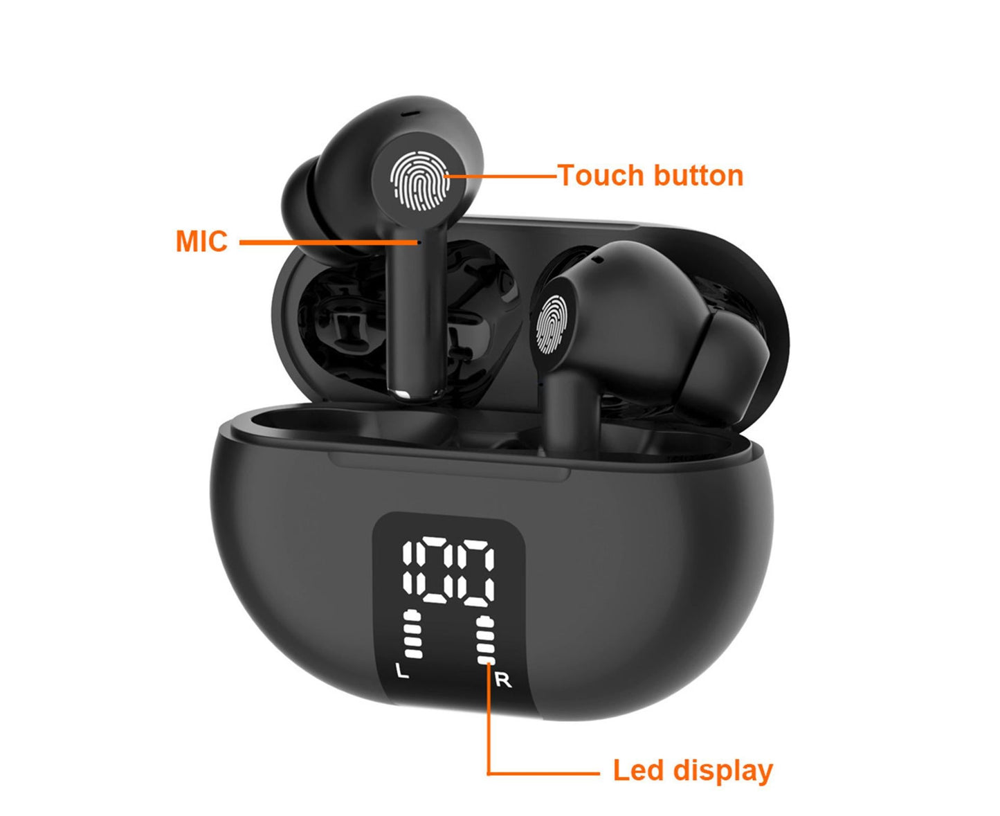 Translator Earbuds Real-Time Language Headphones with BT Connectivity Translation in Over 100 Languages Standby Time Approx Hours
