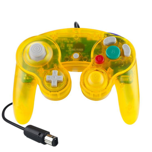 Wired Game Controller for NGC Console - Classic Design,Compatible with GameCube,Vibration Feature - Transparent Yellow