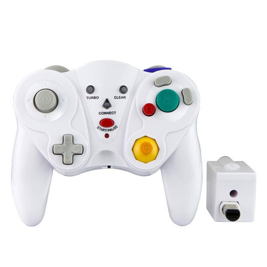 Wireless Game Controller for GC - 2.4Ghz Gamepad with Turbo & Vibration - Compatible with GC Console - White
