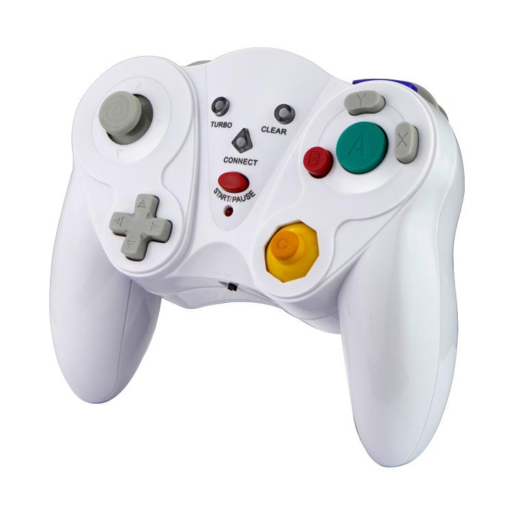 Wireless Game Controller for GC - 2.4Ghz Gamepad with Turbo & Vibration - Compatible with GC Console - White