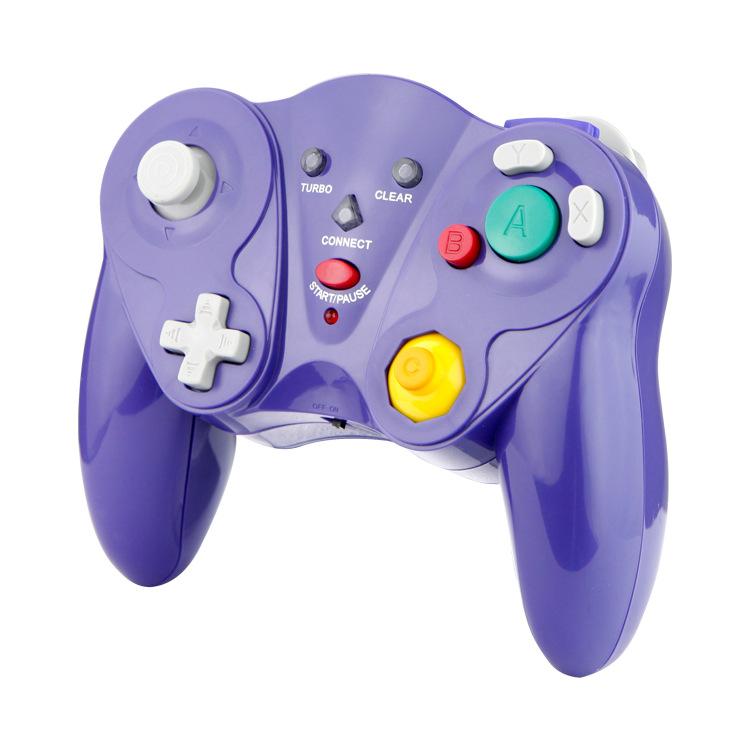 Wireless Game Controller for GC - 2.4Ghz Gamepad with Turbo & Vibration - Compatible with GC Console - Purple