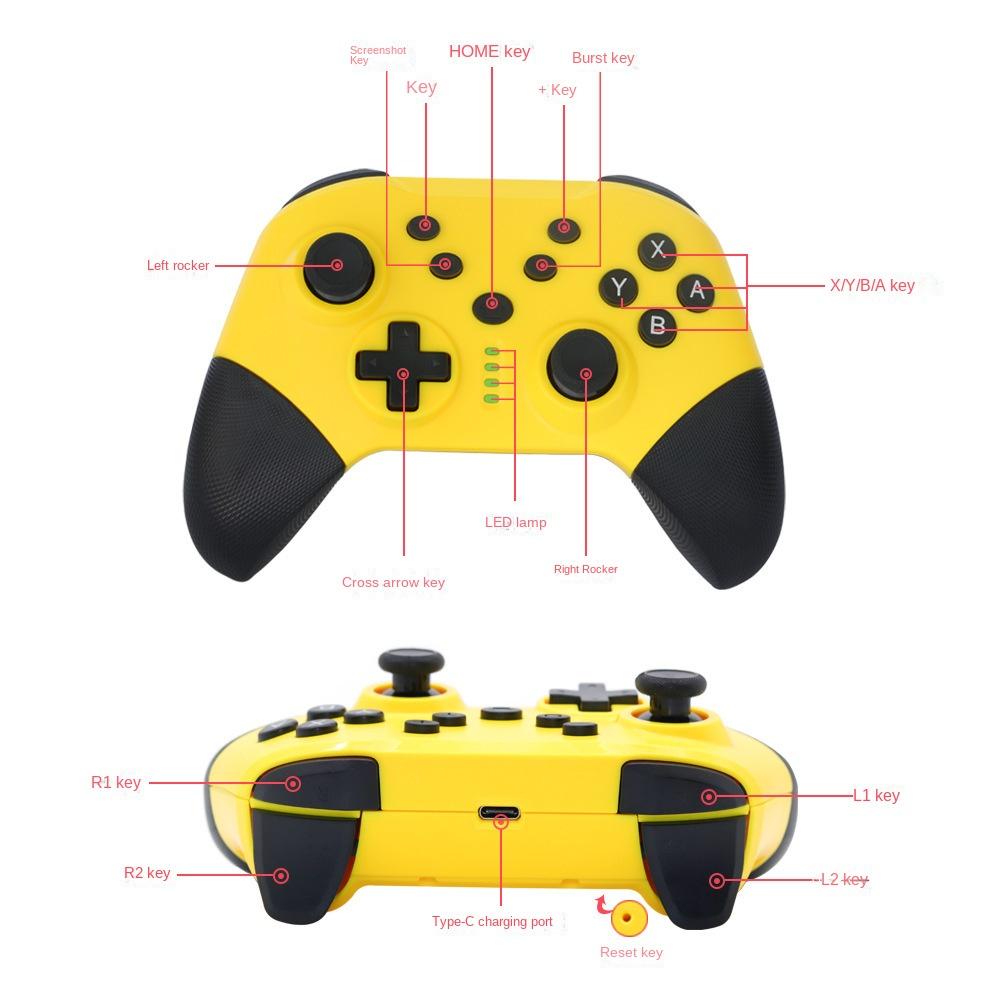 Wireless Game Controller for Switch,PC,Android & PS3 - Pro Gaming Gamepad with Bluetooth,Turbo & Vibration - Pink White