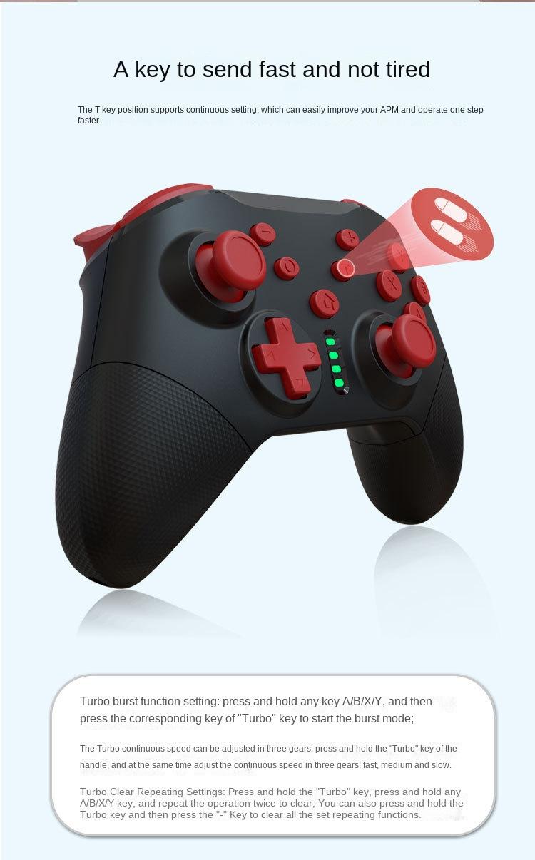 Wireless Game Controller for Switch,PC,Android & PS3 - Pro Gaming Gamepad with Bluetooth,Turbo & Vibration - Colorful