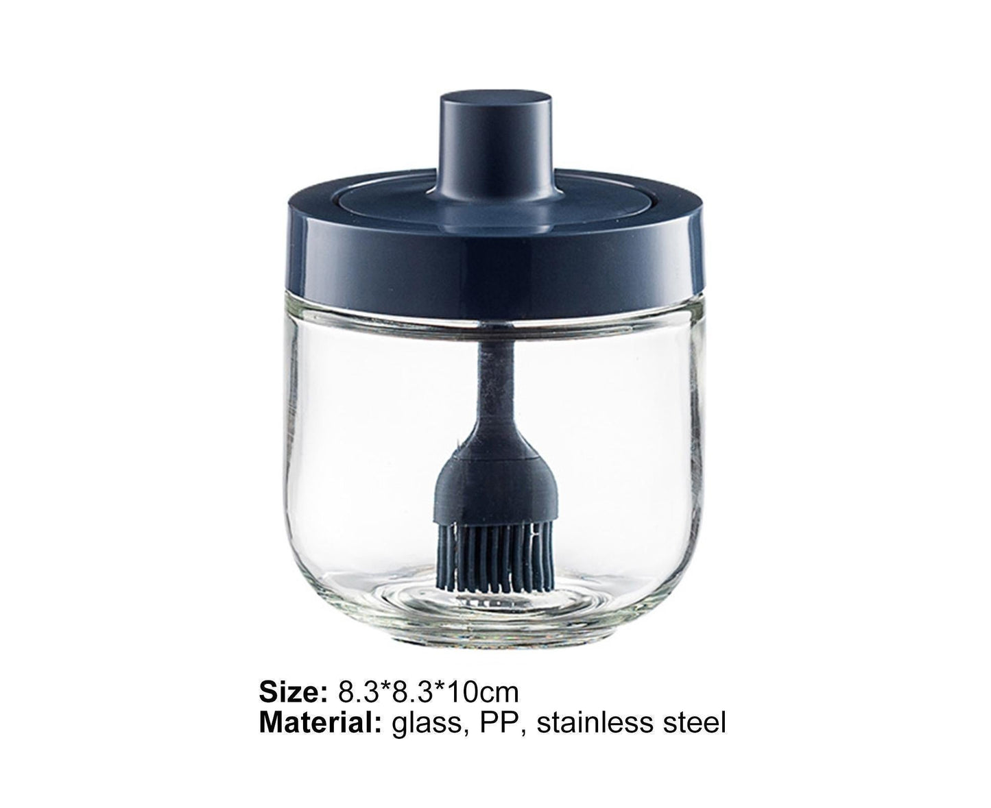 One-piece Design Seasoning Jar Smooth Edge Glass Multi-purpose Spice Bottle Cooking Gadget-Blue
