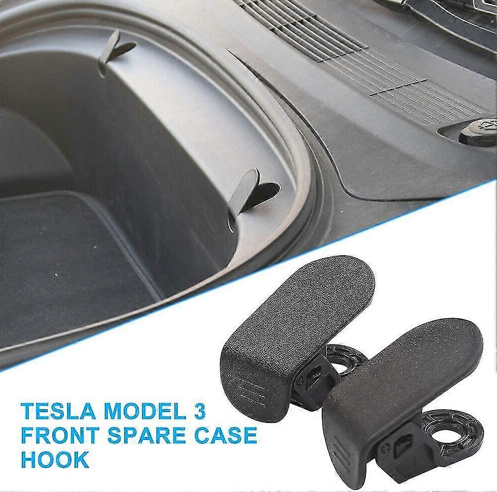 2 Pack Front Trunk Hook For Tesla Model 3 Black Wear-resistant Abs Car