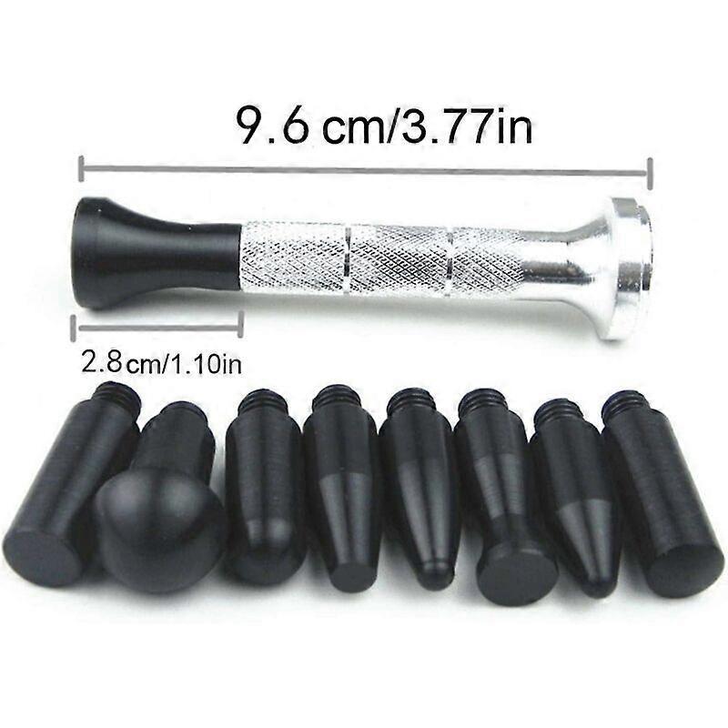 Auto Parts Repair Tip, Lightweight Rubber Car Stripper Pen with 9 Replacement Heads for Motorcycle Black Silver