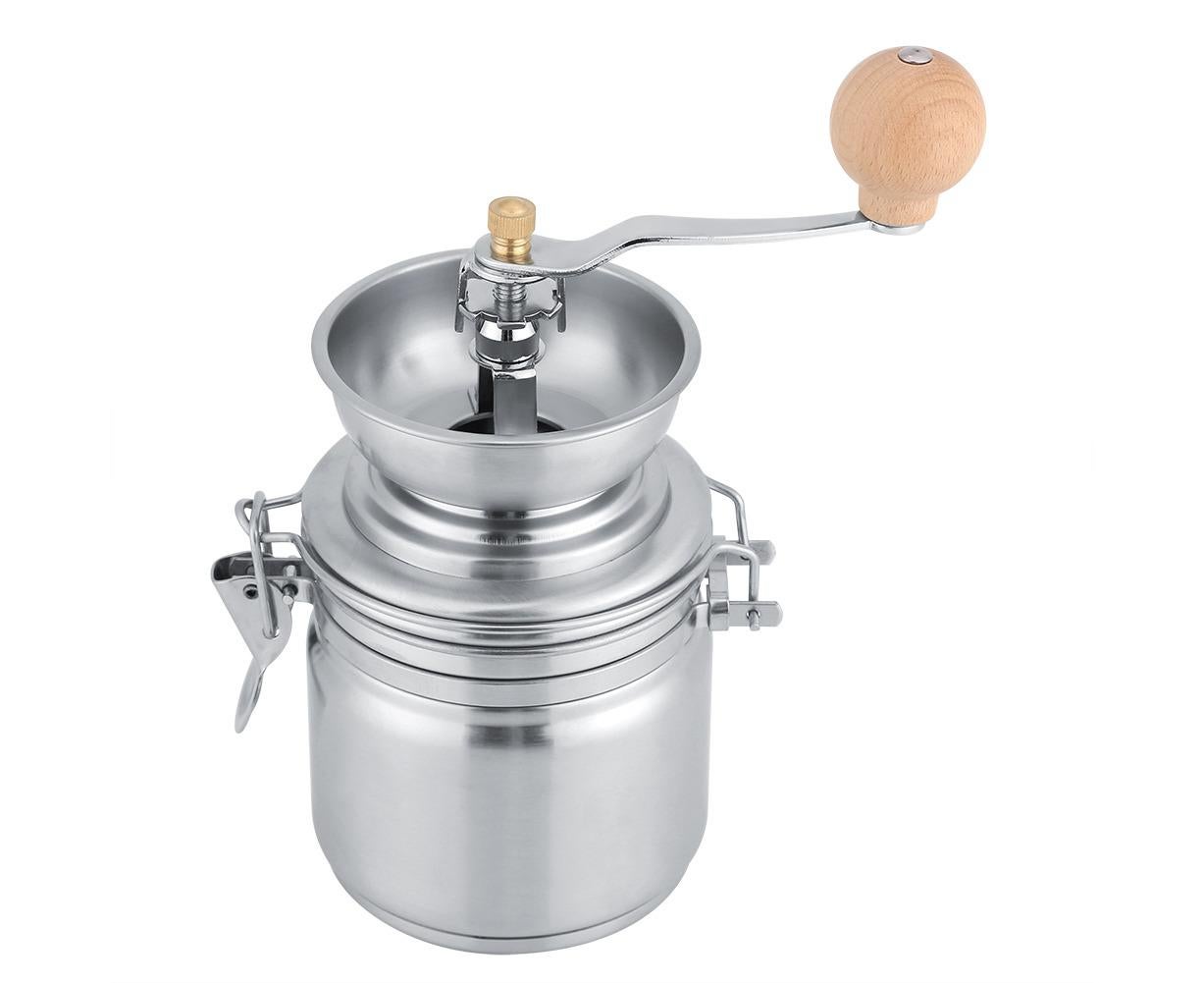 Stainless Steel Manual Coffee Grinder for Spices & Nuts, Hand Tool, Silver