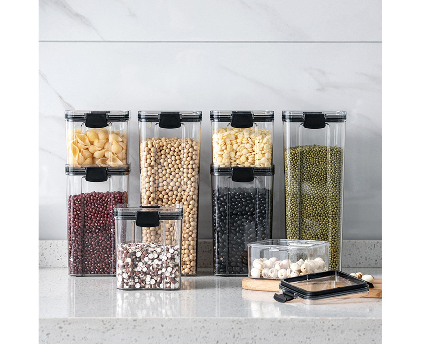 Clear Food Storage Box Container Moisture Proof Grain Bottle Jar Kitchen Supply-4