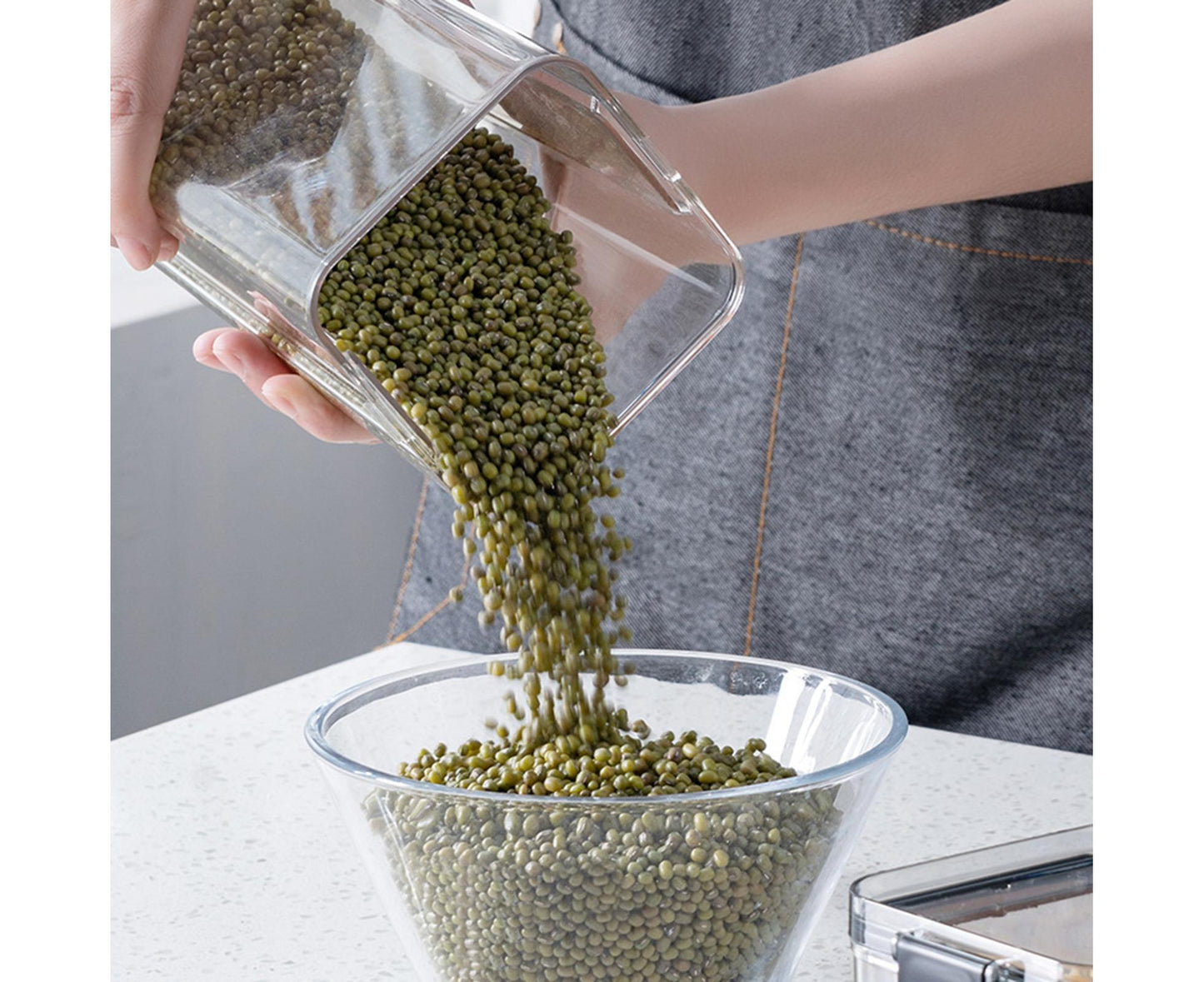 Clear Food Storage Box Container Moisture Proof Grain Bottle Jar Kitchen Supply-4