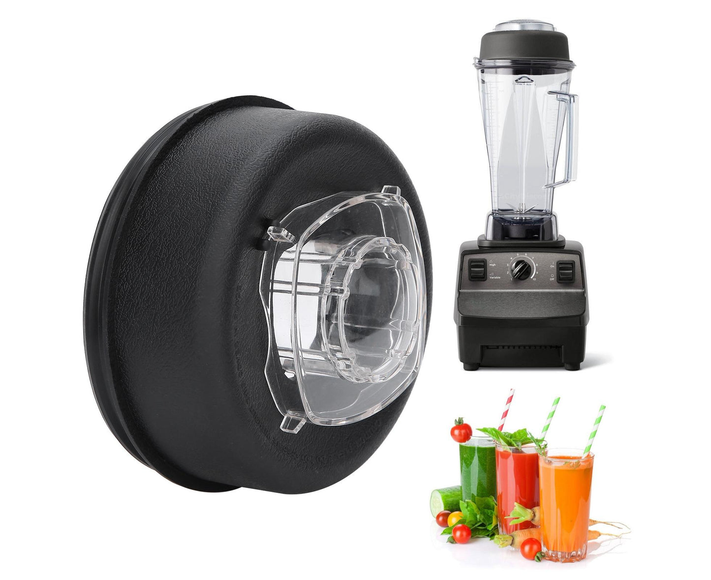 Juicer Blender Upper Lid with Plug Replacement, 64oz Container Accessory