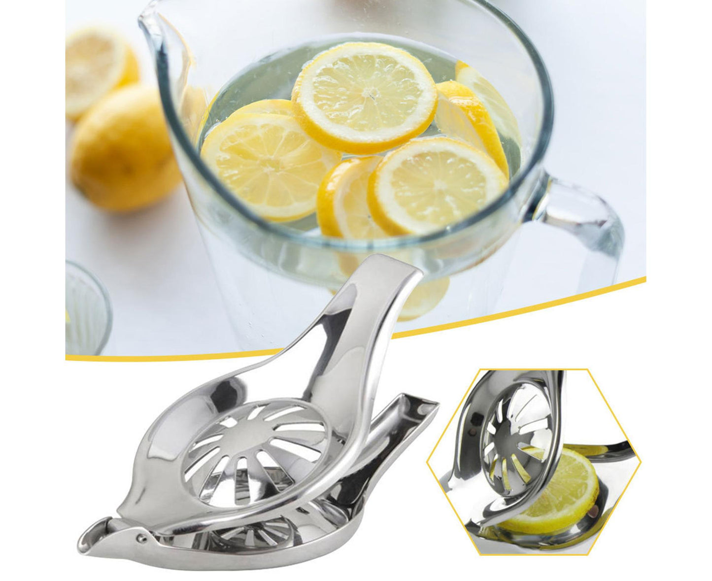 Manual Lemon Juicer, 304 Stainless Steel Lime Squeezer, Citrus Press, Kitchen Tool