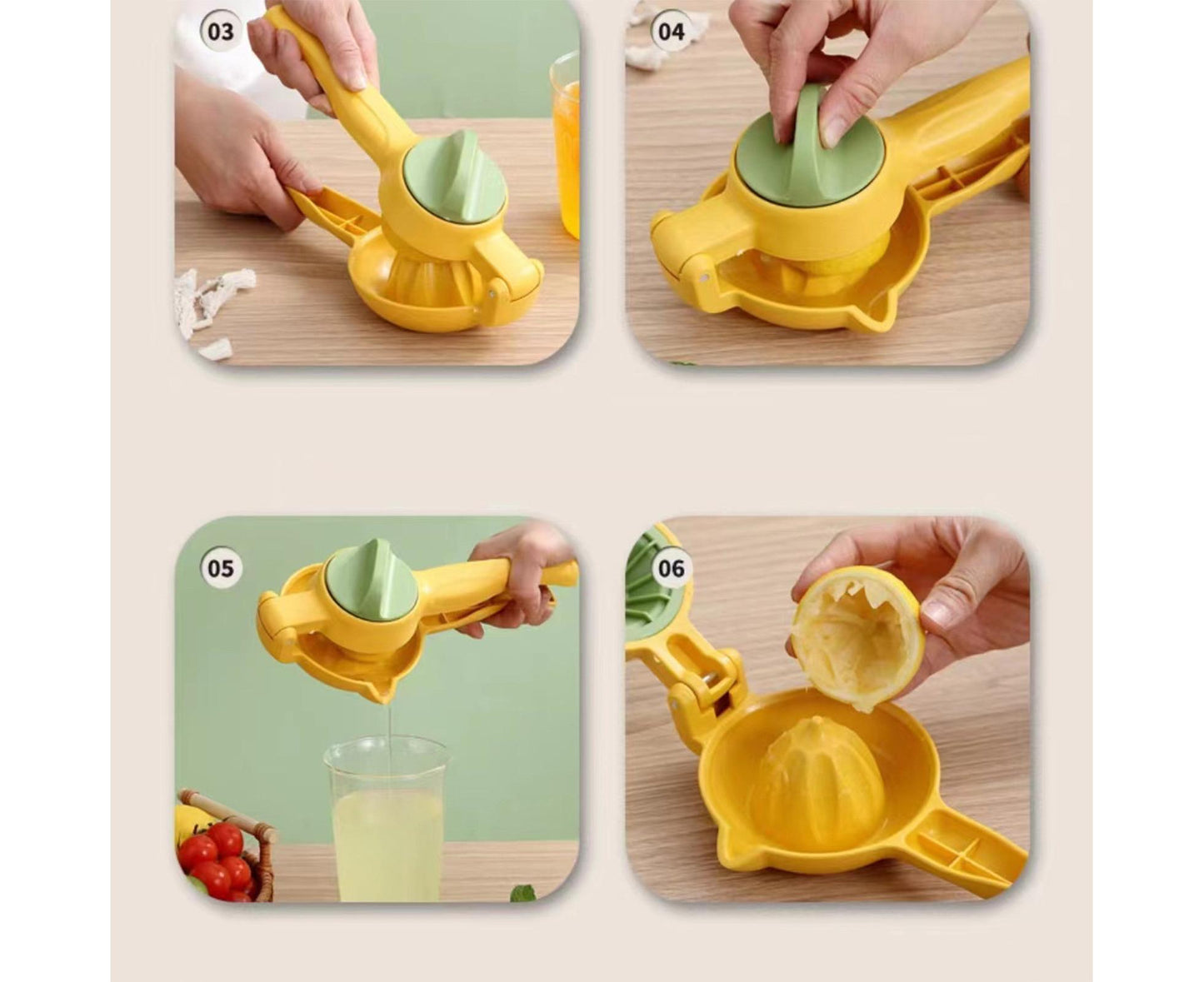 Lemon Squeezer, Multifunctional Plastic Portable Juicer for Fruit, Home Use, Yellow
