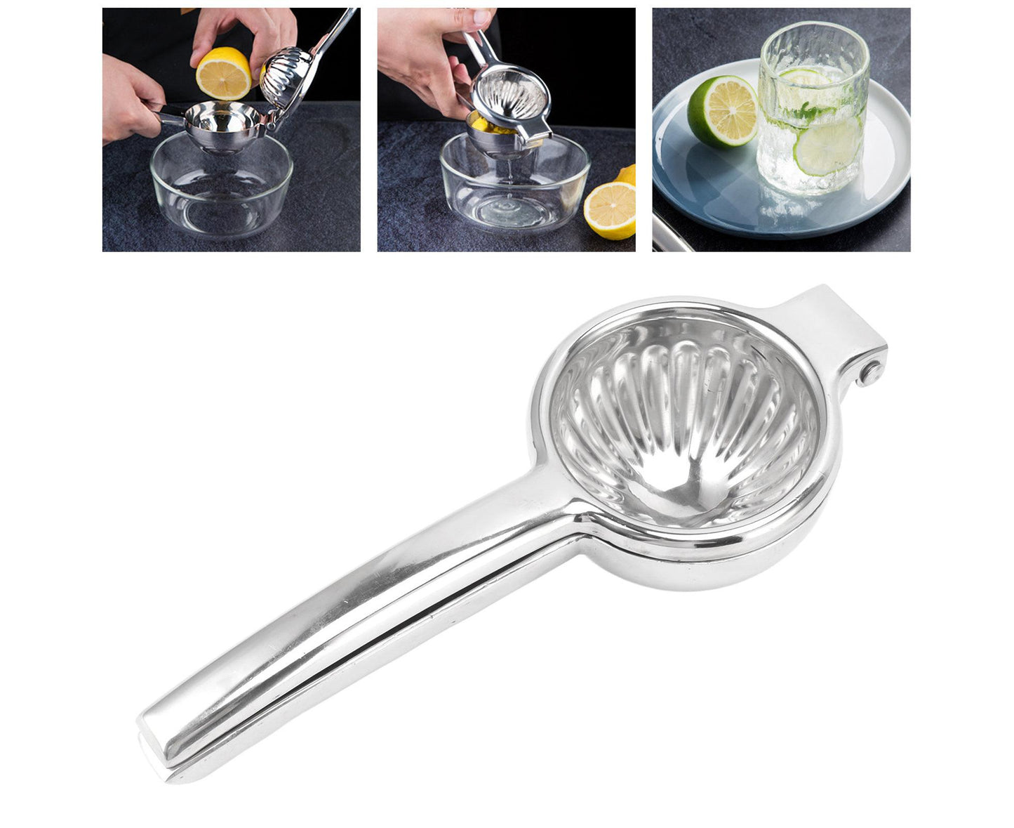 Manual Juicer, Stainless Steel, Small Portable Hand Press Fruit Squeezer for Lemon & Orange