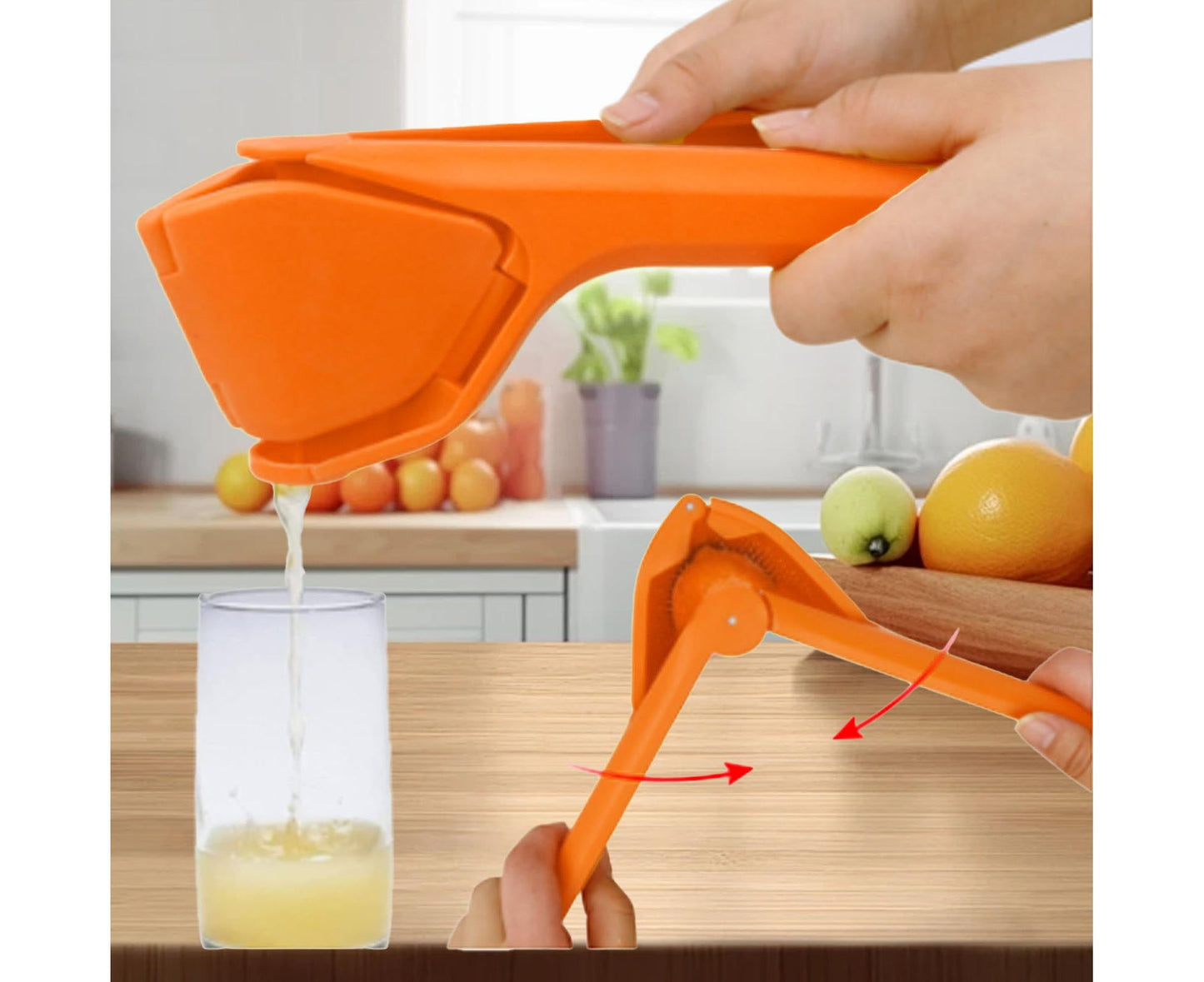 Manual Juicer, Ergonomic Hand Press Citrus Squeezer for Lemon & Orange, Home Use