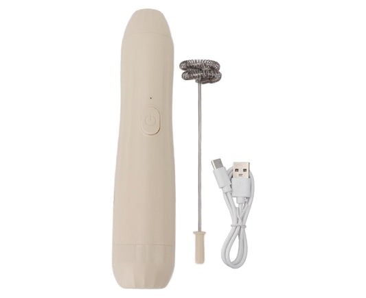 Khaki Rechargeable Milk Frother, Coffee Mixer for Lattes & Hot Chocolate