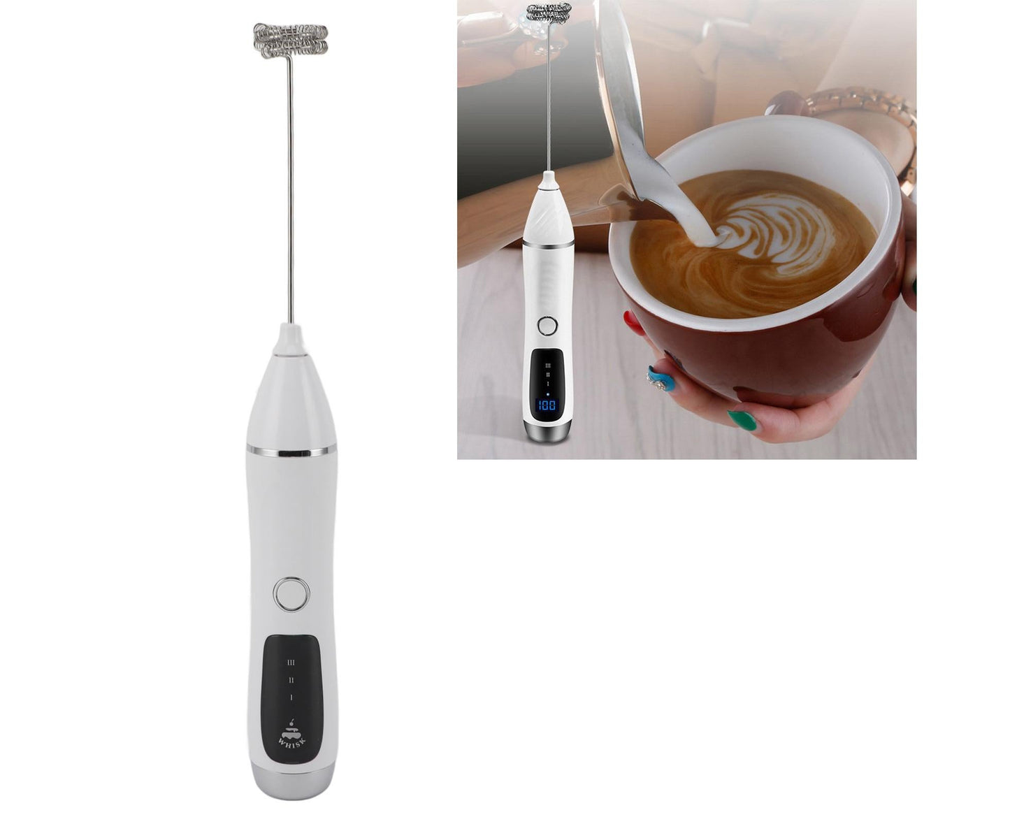 Handheld Electric Milk Frother, Wireless Portable Foam Maker for Coffee, Tea & Chocolate