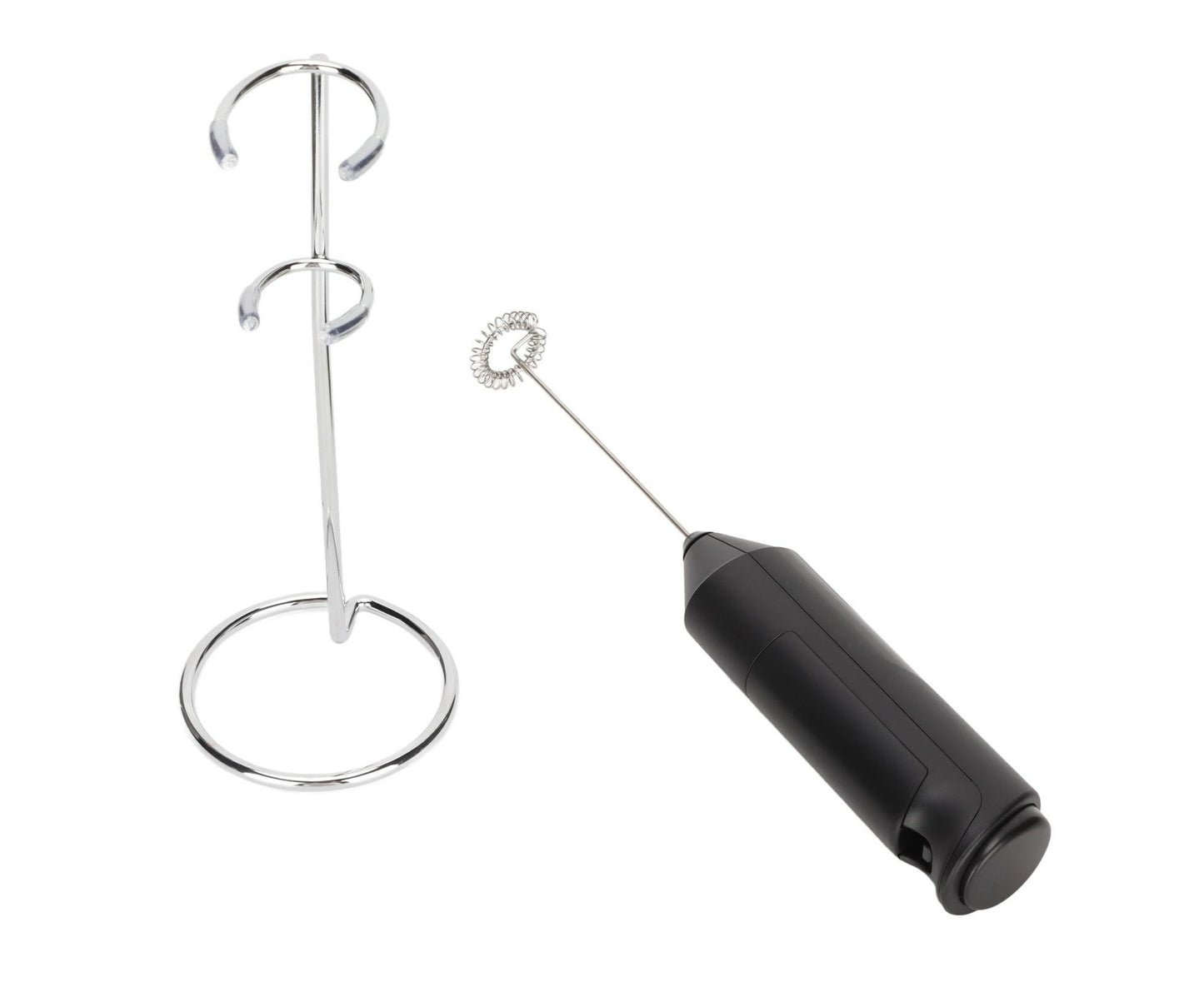 Stainless Steel Handheld Milk Frother, Electric Whisk & Drink Mixer with Bracket for Coffee