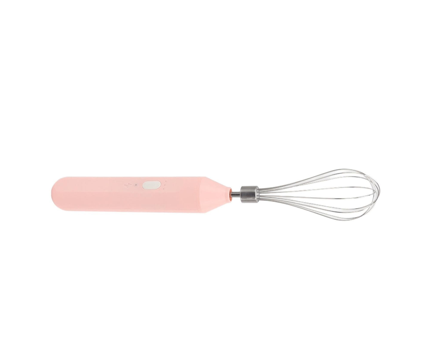 Electric Egg Beater, USB Charging Milk Frother, Portable Cordless Drink Mixer with Stainless Steel Whisk, Pink