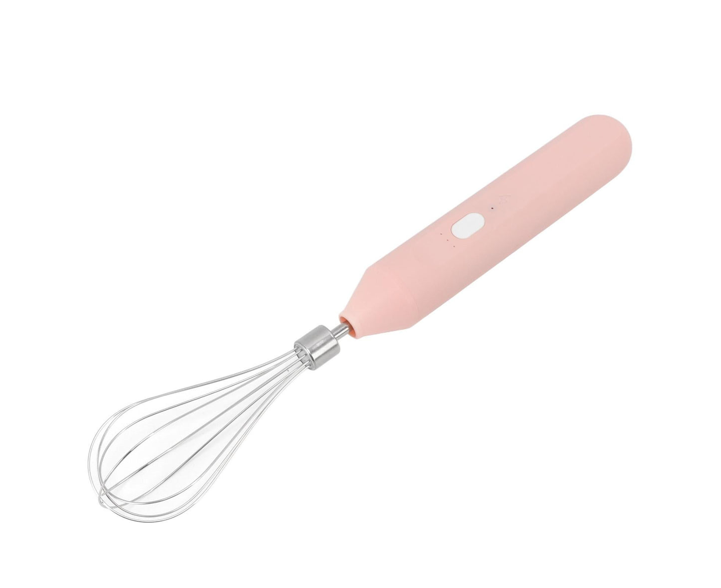 Electric Egg Beater, USB Charging Milk Frother, Portable Cordless Drink Mixer with Stainless Steel Whisk, Pink