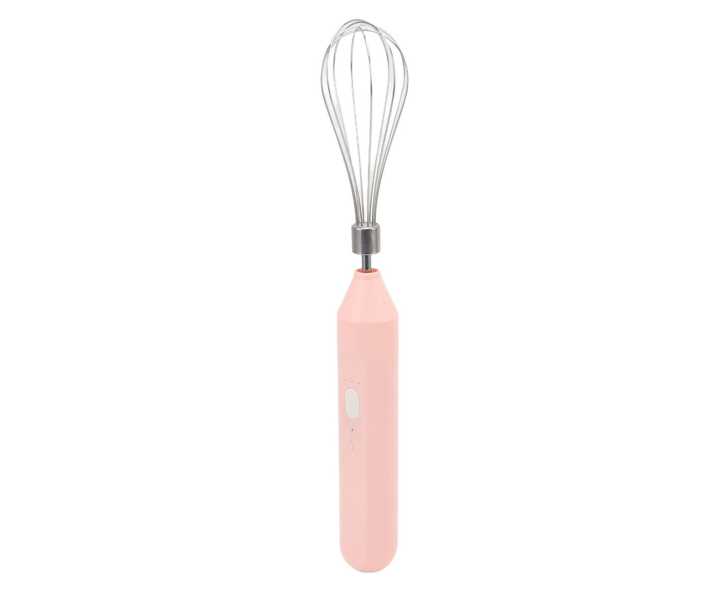 Electric Egg Beater, USB Charging Milk Frother, Portable Cordless Drink Mixer with Stainless Steel Whisk, Pink