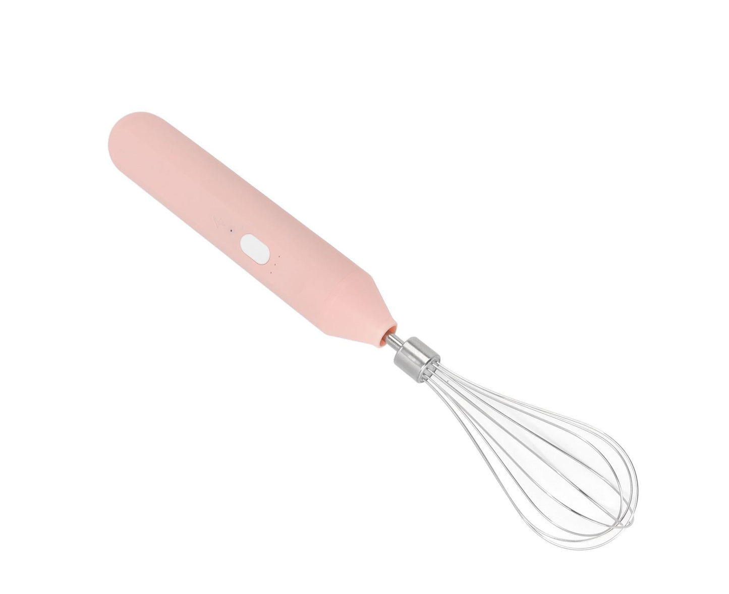 Electric Egg Beater, USB Charging Milk Frother, Portable Cordless Drink Mixer with Stainless Steel Whisk, Pink