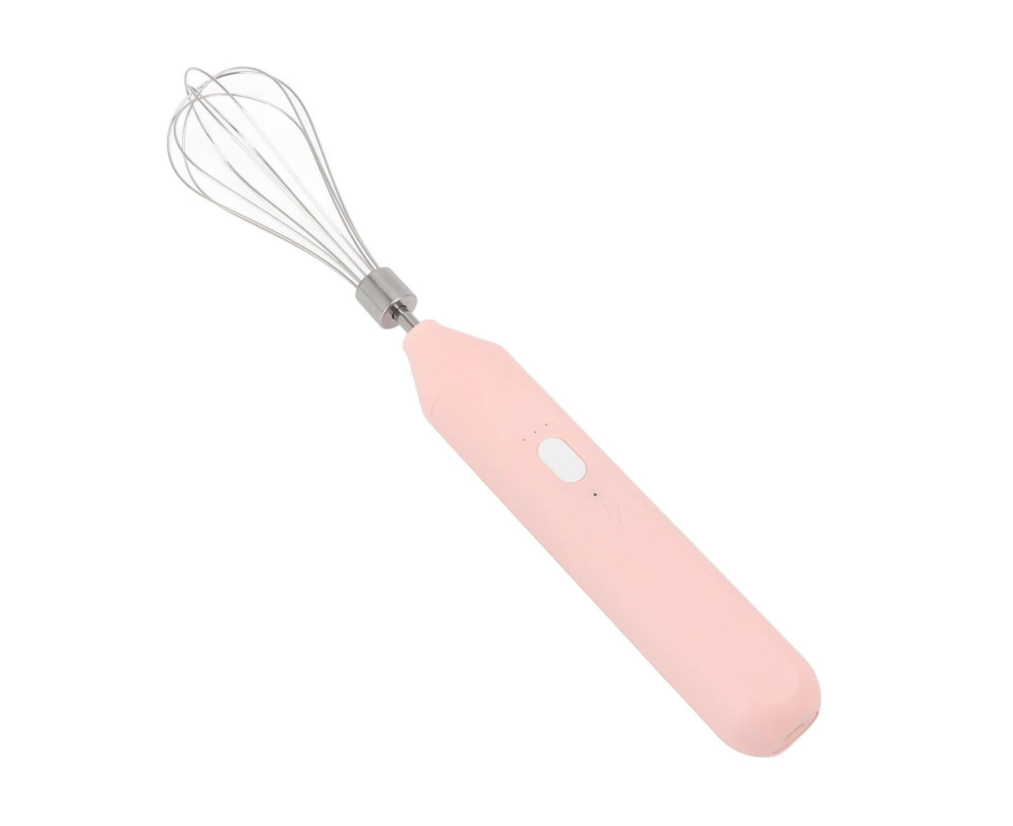 Electric Egg Beater, USB Charging Milk Frother, Portable Cordless Drink Mixer with Stainless Steel Whisk, Pink