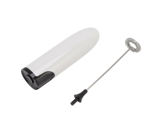 Household Electric Milk Frother, Automatic Handheld Foam Maker, Coffee Stirring Bar, Kitchen Drink Foamer (White/Black)