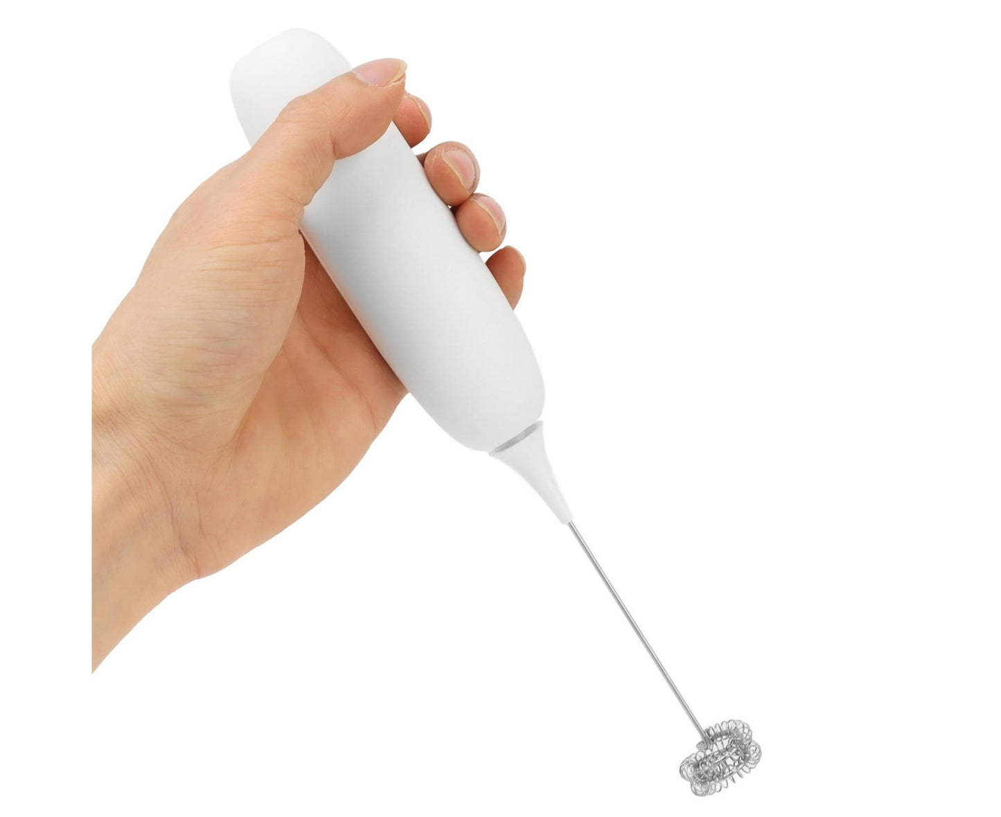 Battery Operated Handheld Milk Frother, Foam Maker, Egg Beater, Household Small Baking Tool for Coffee & Milkshakes, White