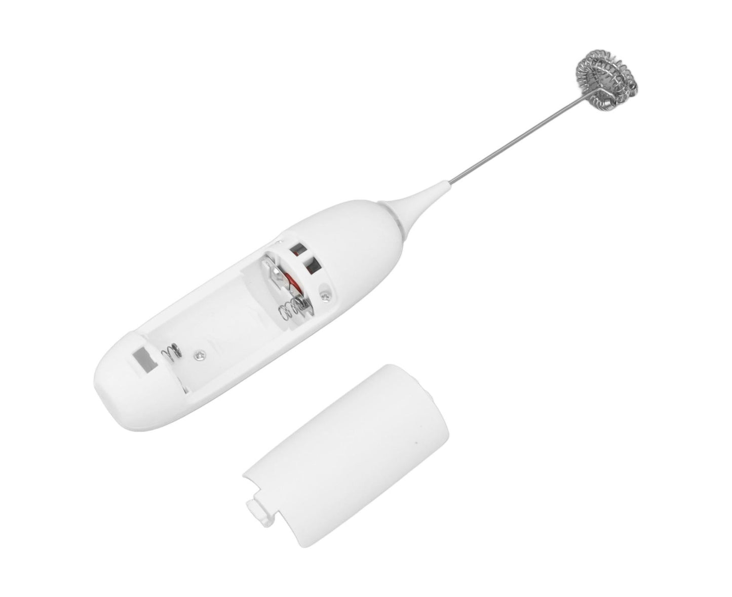 Battery Operated Handheld Milk Frother, Foam Maker, Egg Beater, Household Small Baking Tool for Coffee & Milkshakes, White